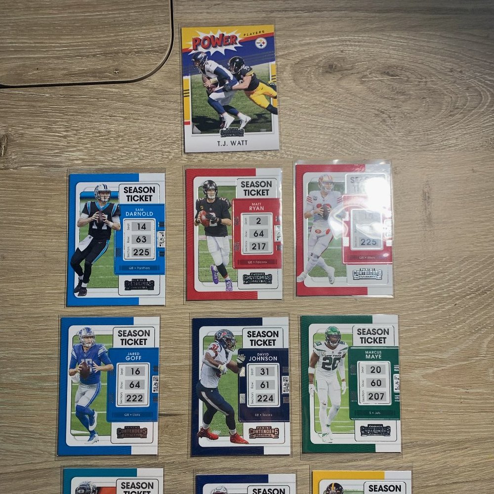 NFL Lot of 10 Panini Contenders Football Cards With 1 Exclusive Card T.J Watt